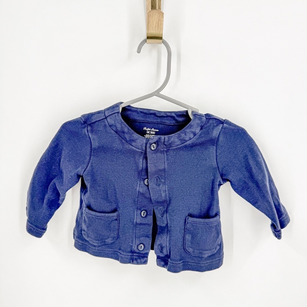 Ralph Lauren Blue Casual Jacket with Round Neckline